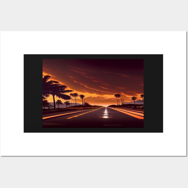 In To The Sunset On The Road To Fantasy Island / Abstract And Surreal Unwind Art Wall Art by Unwind-Art-Work